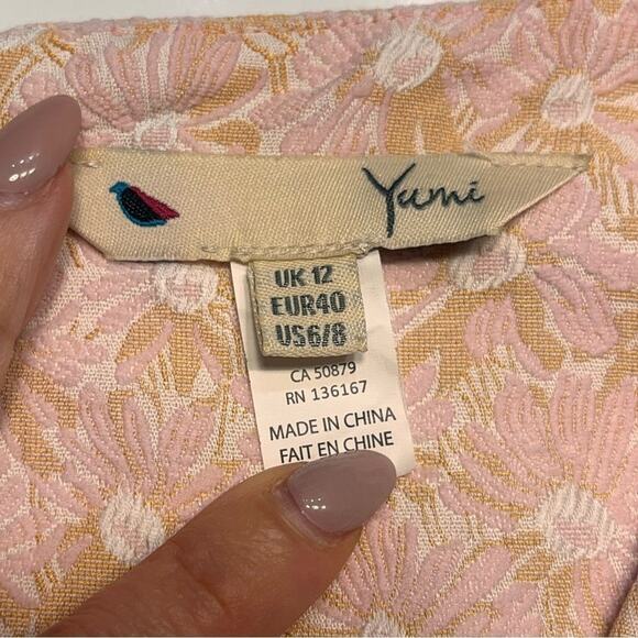 Yumi Kim Pink Embroidered Skater Mini Dress Size 6/8 - Picture 5 of 9